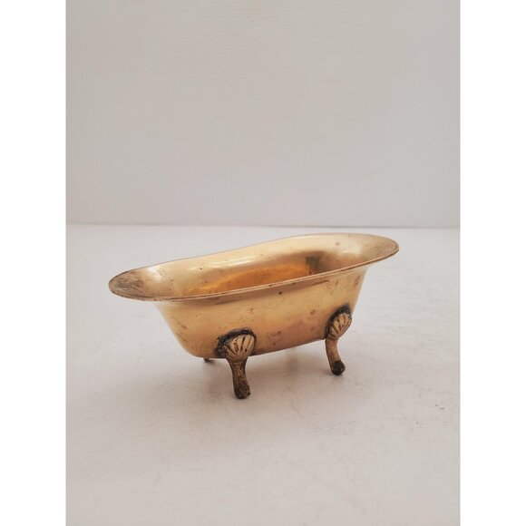 Vintage 1950s / BRASS SOAP DISH / Solid Brass Soap Holder Soap Dispenser… - Picture 9 of 10